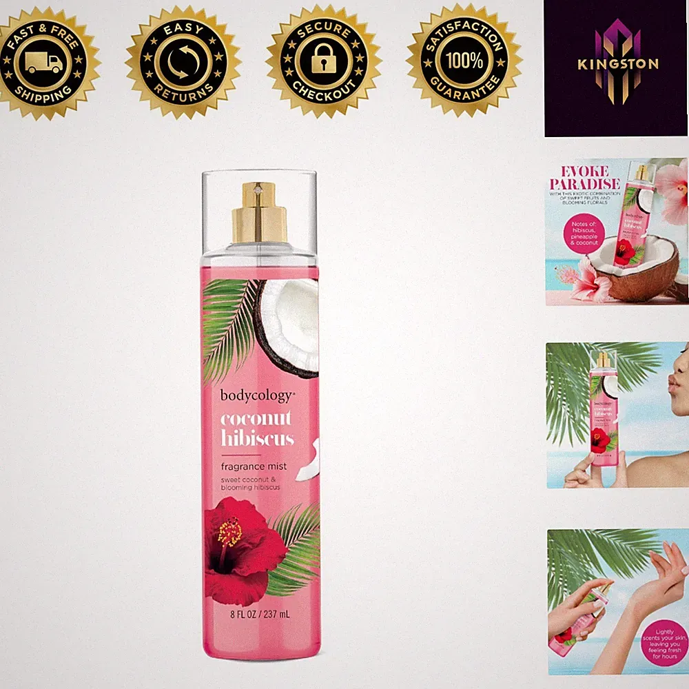 8 fl oz Long-Lasting Coconut Hibiscus Body Mist - Floral Escape in a Spray
