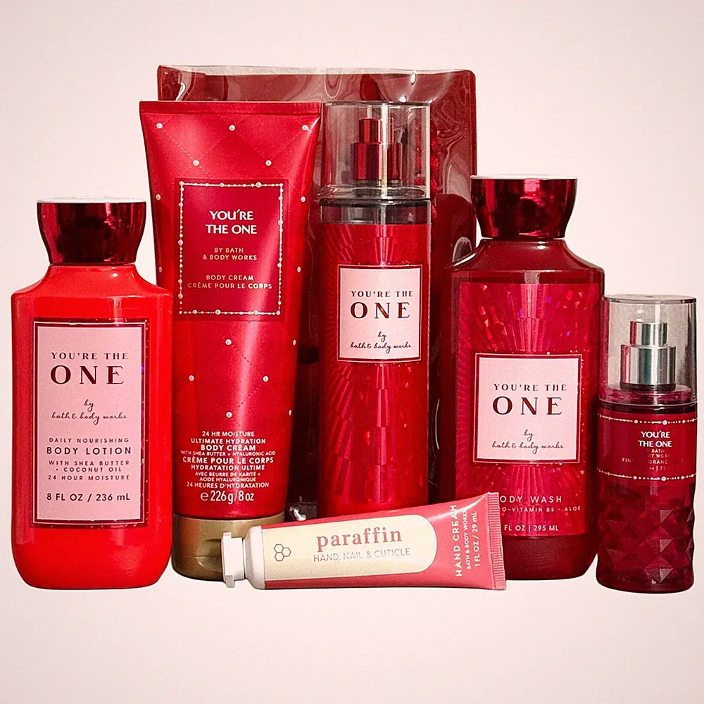 Bath & Body Works YOU'RE THE ONE Gift Set Wash, Lotion, Mist, Cream (7-PIECE)