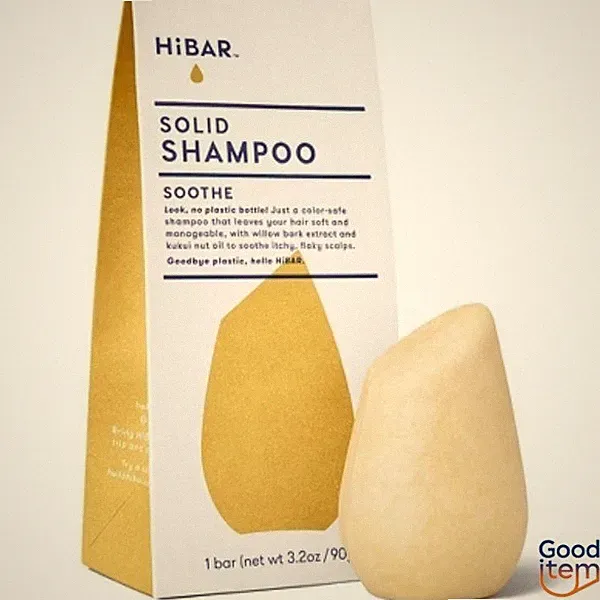 HiBAR Soothe Shampoo - 3.2oz: For All Hair Types, Paraben-Free, Citrus Scent, Co