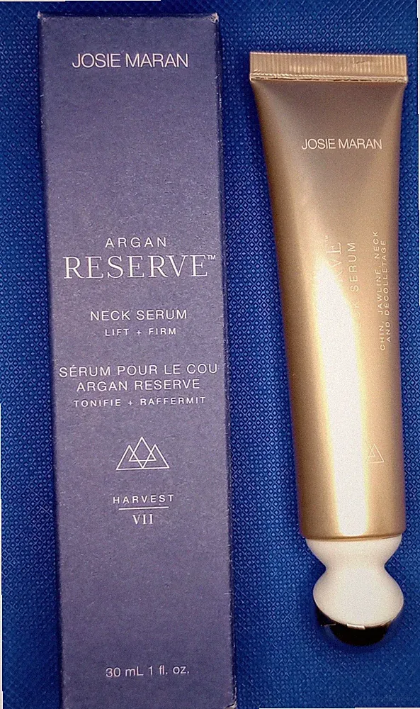Josie Maran Argan Reserve Neck Chin Jawline Serum Lift + Firm w/ Rollerball 1oz