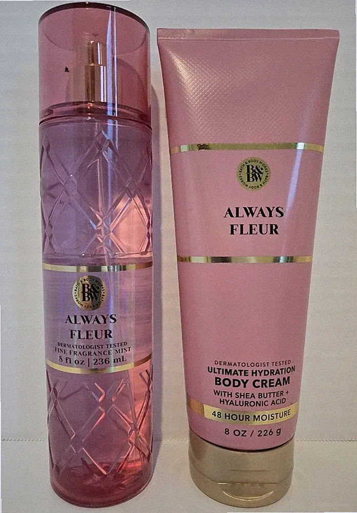 NEW Bath & Body Works Always Fleur Fine Fragrance Mist & Body Cream - 2 Pc.