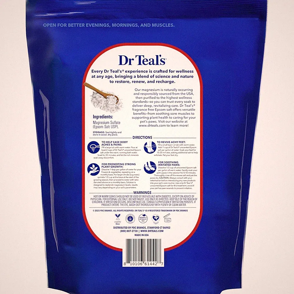 Pure Epsom Salt 19 lbs, Fragrance-Free - Athlete Must-Have
