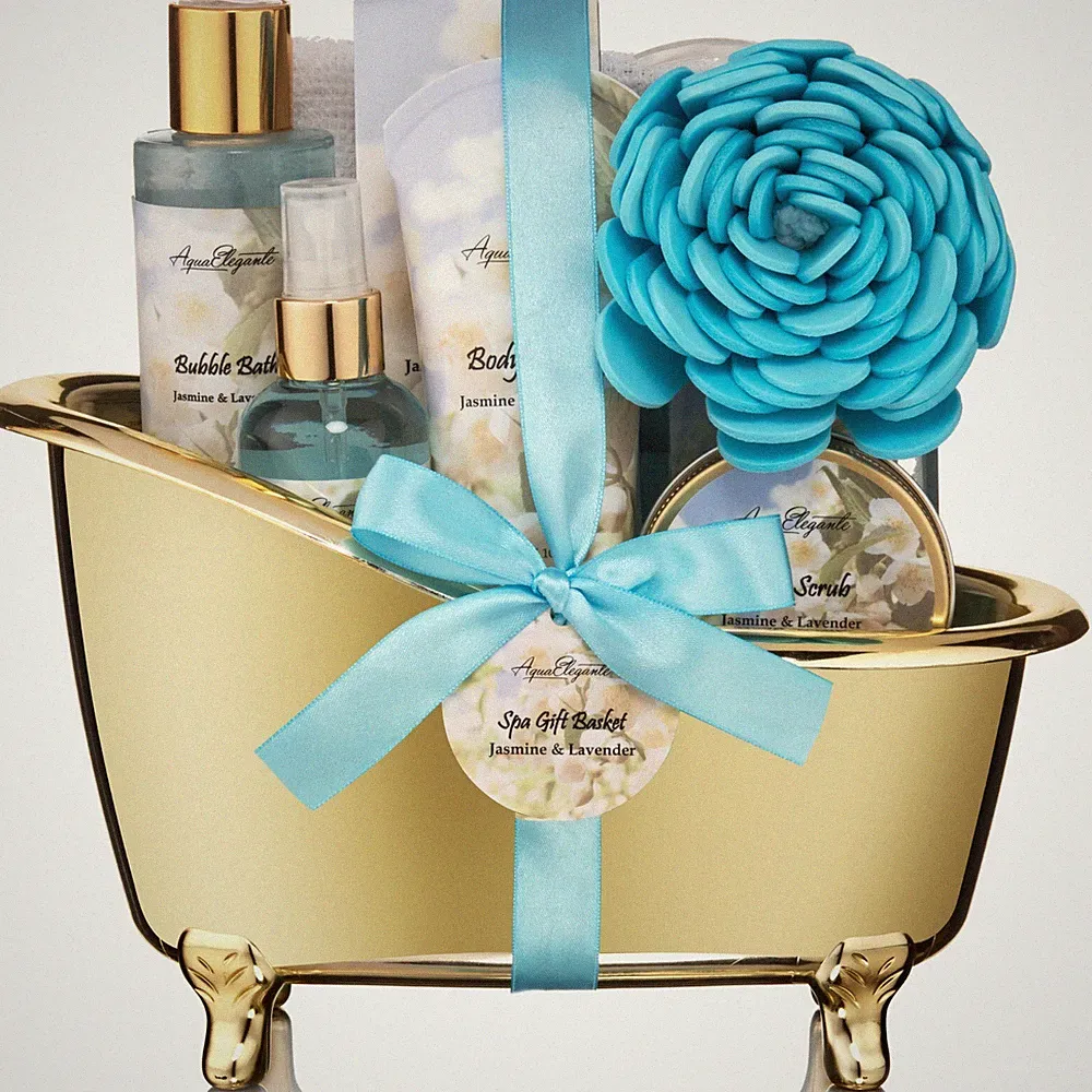 Spa Gift Basket For Women (Aqua Elegante) - Jasmine & Lavender