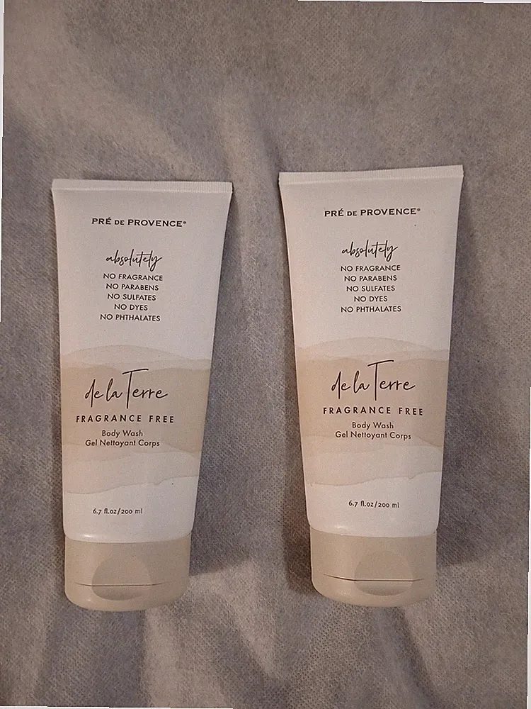 Two Pre De Provence de la Terre FRAGRANCE FREE Body Wash 6.7 FL OZ/200 ML Gel